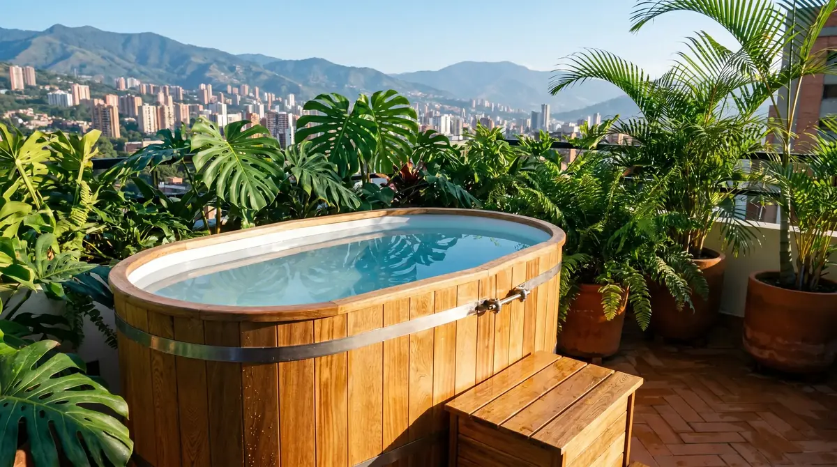 Cold plunge para 2 personas en madera para inmersión en frío