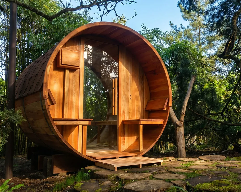 Pórtico 60cm para sauna barril 6 personas